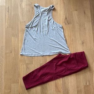 Victoria Secret Sport high waisted capri leggings with muscle tank set
